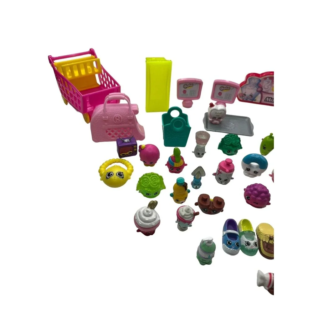 Shopkins Lot Of 59 Various Series /Seasons Bag Basket Pet Carrier Shopping Cart
